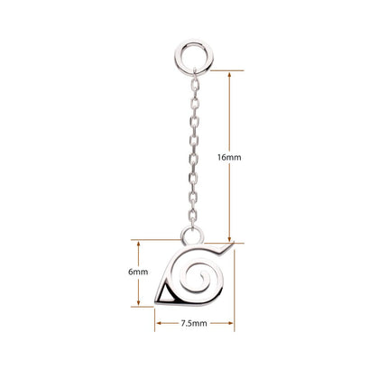 Invictus 14Kt White Gold Naruto Shippuden Hidden Leaf Village Logo Dangle Charm