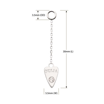 Invictus 14Kt White Gold Hasbro Ouija Planchette Dangle Charm