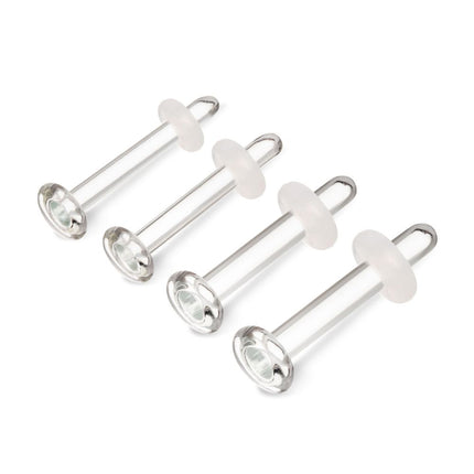 Invictus Glass Labret Retainer with Clear Silicone O-Ring