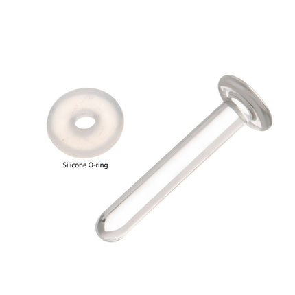 Invictus Glass Labret Retainer with Clear Silicone O-Ring