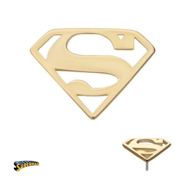 Invictus 14Kt Yellow Gold DC Comics Superman Logo Threadless Top