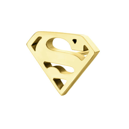 Invictus 24kt Gold PVD Titanium Threadless DC Comics Superman Logo Top