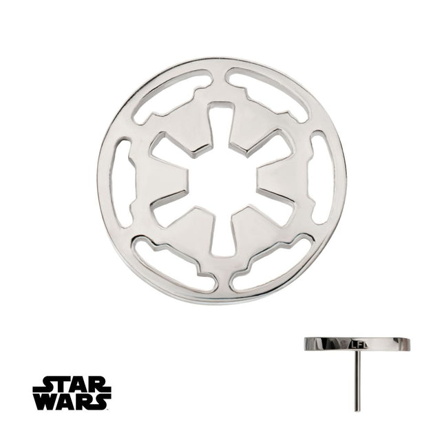 Invictus Titanium Threadless Star Wars Imperial COG Logo Top