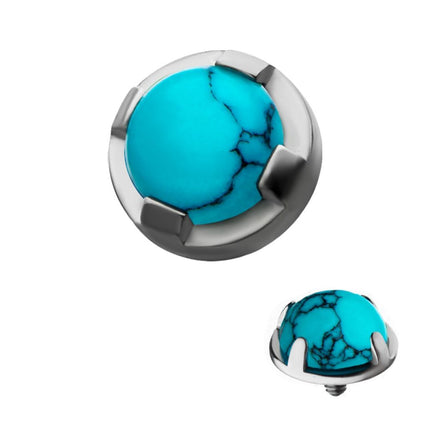 Invictus Titanium Internally Threaded Prong Set Turquoise Tops