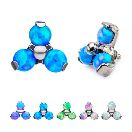 Invictus Titanium Trinity Prong Set Opal Gems