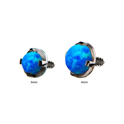 Invictus Titanium Internally Threaded Prong Set Synthetic Opal Cabochon Tops