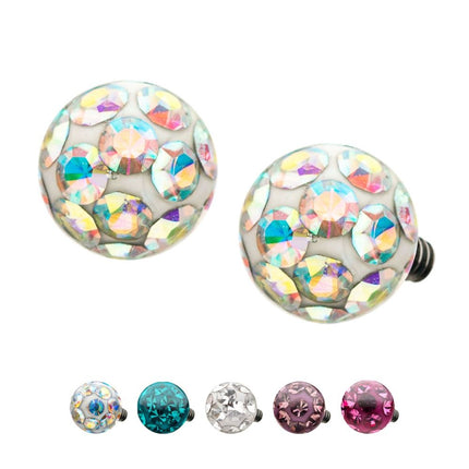 Invictus 14g Titanium Internally Threaded Tiffany Ball Top with Genuine Preciosa Crystals