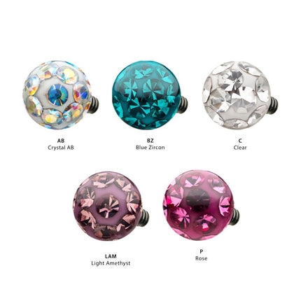 Invictus 14g Titanium Internally Threaded Tiffany Ball Top with Genuine Preciosa Crystals