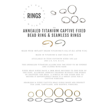 Invictus Titanium Captive Bead Ring with  Attached Ball