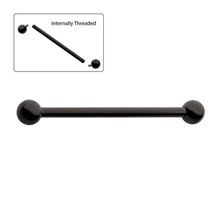 Invictus Black PVD Titanium Internally Threaded Industrial Barbells