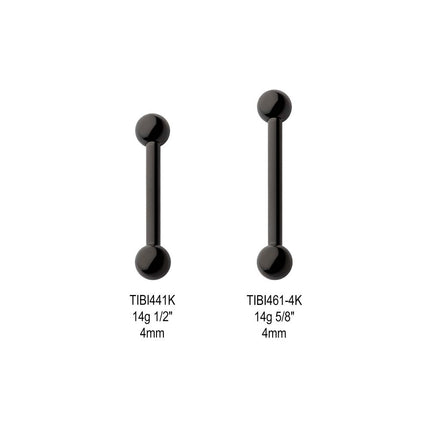 Invictus Black PVD Titanium Internally Threaded Barbells