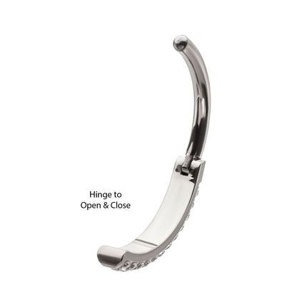 Invictus Titanium Triple Row Pave Gem Navel Clicker