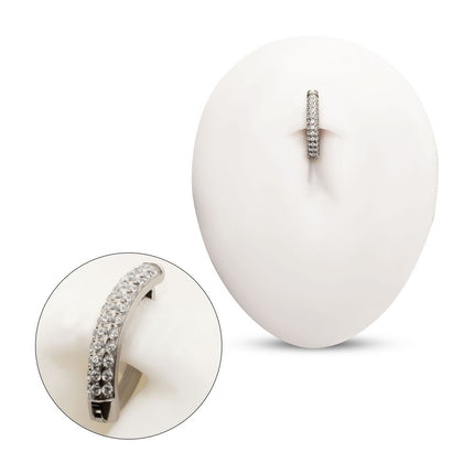 Invictus Titanium Triple Row Pave Gem Navel Clicker