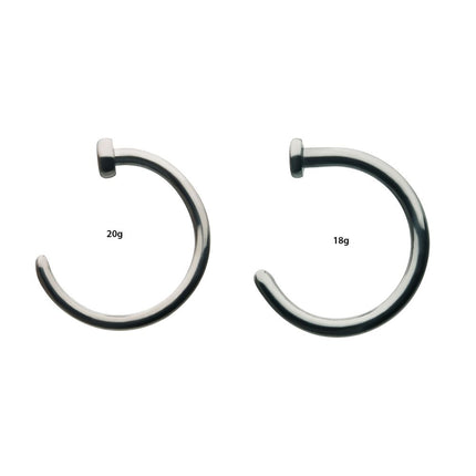 Invictus Titanium Flat Back Half Hoop Nose Ring