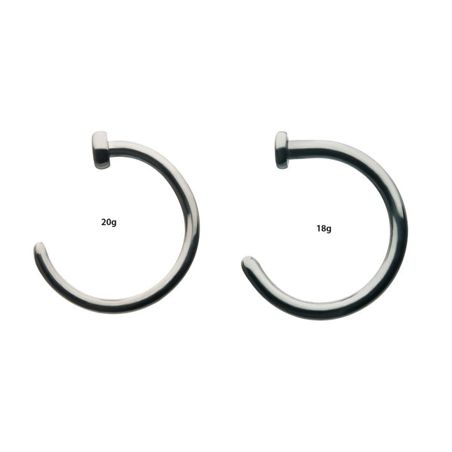 Invictus Titanium Flat Back Half Hoop Nose Ring