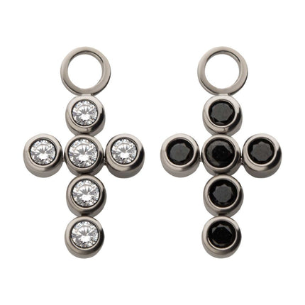 Invictus Titanium with Bezel Set CZ Cross Charm