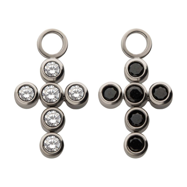 Invictus Titanium with Bezel Set CZ Cross Charm