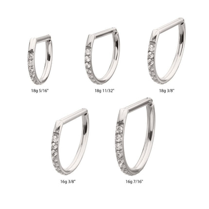 Invictus Titanium D-Ring Clicker with CNC Set Clear CZ Gem