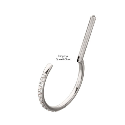 Invictus Titanium D-Ring Clicker with CNC Set Clear CZ Gem