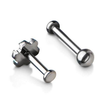 Invictus Titanium Internally Threaded Labret with 2.5mm Flat Base and 3mm Ball