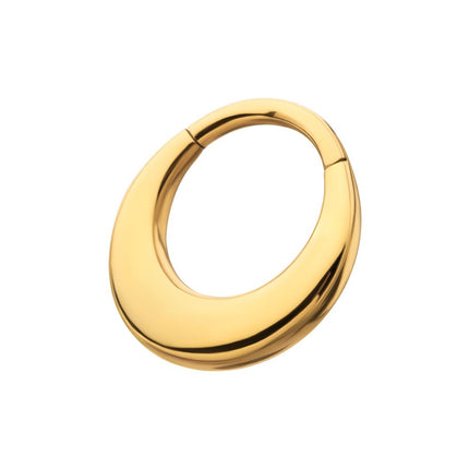 Invictus 24Kt Gold PVD Titanium Sleek Dome Septum Front Facing Hinged Segment Clicker