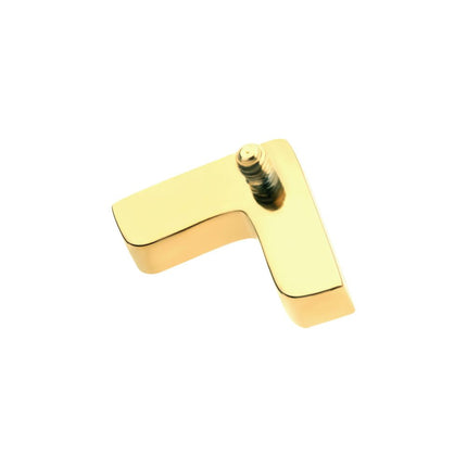 Invictus 24Kt Gold PVD Titanium Internally Threaded Prong Set  5 Round CZ Chevron Shape Top