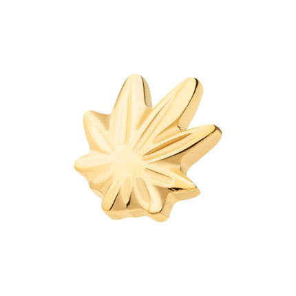 Invictus 24Kt Gold PVD Titanium Internally Threaded Pot Leaf Top