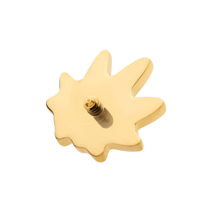 Invictus 24Kt Gold PVD Titanium Internally Threaded Pot Leaf Top