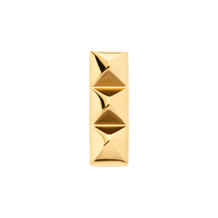 Invictus 24Kt Gold PVD Titanium Internally Threaded 3 Pyramid Stud Top