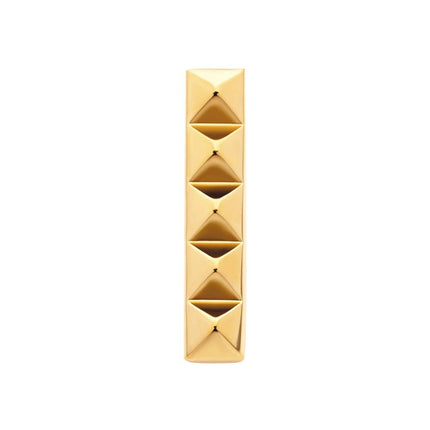 Invictus 24Kt Gold PVD Titanium Internally Threaded 5 Pyramid Stud Top