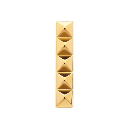 Invictus 24Kt Gold PVD Titanium Threadless 5 Pyramid Stud Top