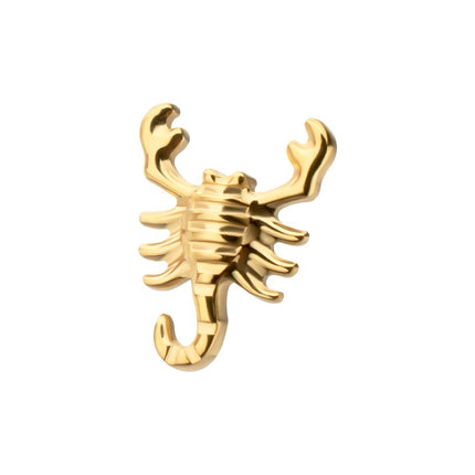 Invictus 24Kt Gold PVD Titanium Threadless Low Profile 3D Scorpion Top