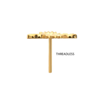 Invictus 24Kt Gold PVD Titanium Threadless Low Profile 3D Scorpion Top