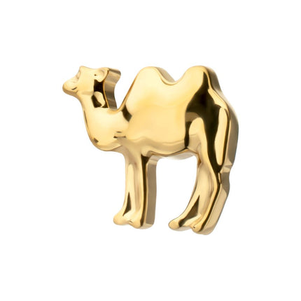 Invictus 24Kt Gold PVD Titanium Threadless Low Profile 3D Camel Top