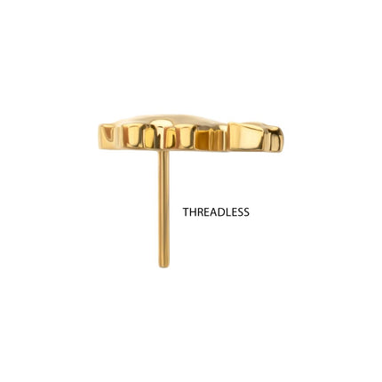 Invictus 24Kt Gold PVD Titanium Threadless Low Profile 3D Camel Top