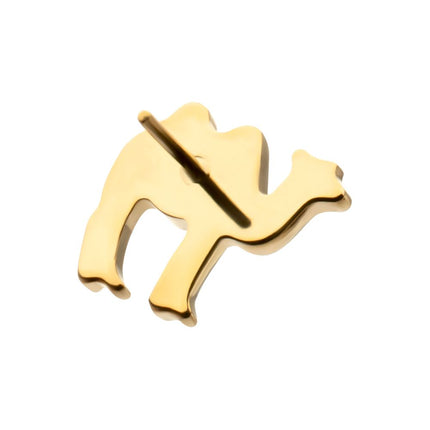 Invictus 24Kt Gold PVD Titanium Threadless Low Profile 3D Camel Top