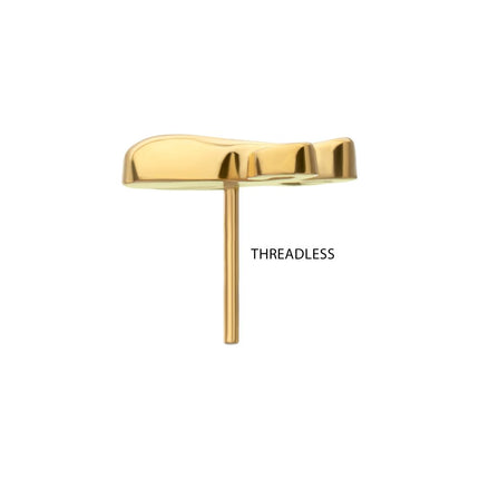 Invictus 24Kt Gold PVD Titanium Threadless Low Profile 3D Octopus Top