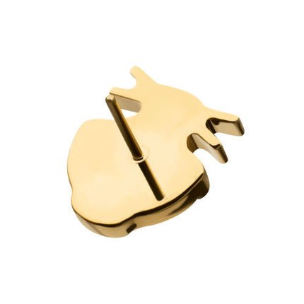 Invictus 24Kt Gold PVD Titanium Threadless Pave Gem Ramen Top