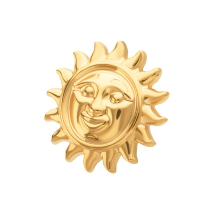 Invictus 24Kt Gold PVD Titanium Threadless Sun Face Top