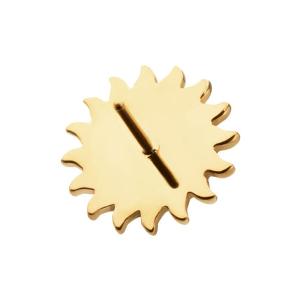 Invictus 24Kt Gold PVD Titanium Threadless Sun Face Top