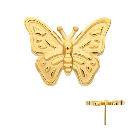 Invictus 24kt Gold PVD Titanium Threadless Butterfly Top