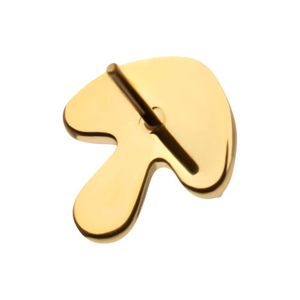 Invictus 24kt Gold PVD Titanium Threadless Prong Set Triple Gem Mushroom Top