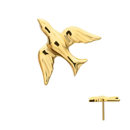 Invictus 24kt Gold PVD Titanium Threadless Flying Swallow Top
