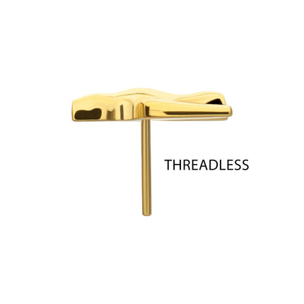 Invictus 24kt Gold PVD Titanium Threadless Flying Swallow Top