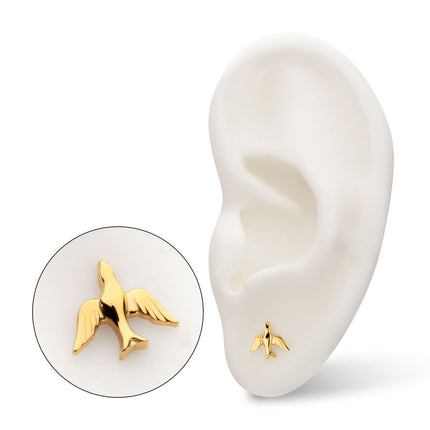 Invictus 24kt Gold PVD Titanium Threadless Flying Swallow Top