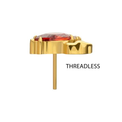 Invictus 24kt Gold PVD Titanium Threadless Prong Set Gem Lobster Top
