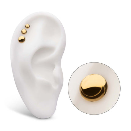 Invictus 24Kt Gold PVD Titanium Threadless Dome Top