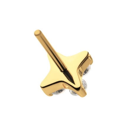Invictus 24Kt Gold PVD Titanium Threadless Low Profile Quadra Top
