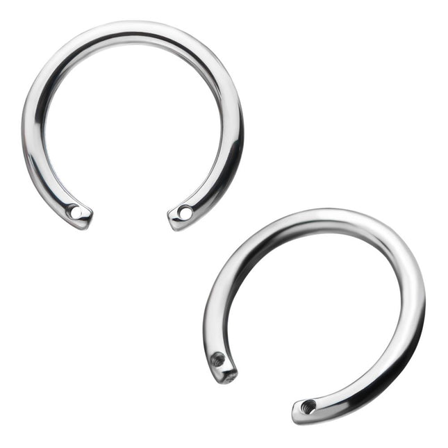 Invictus Titanium 2 Drilled Hole Front-set Circular Barbell