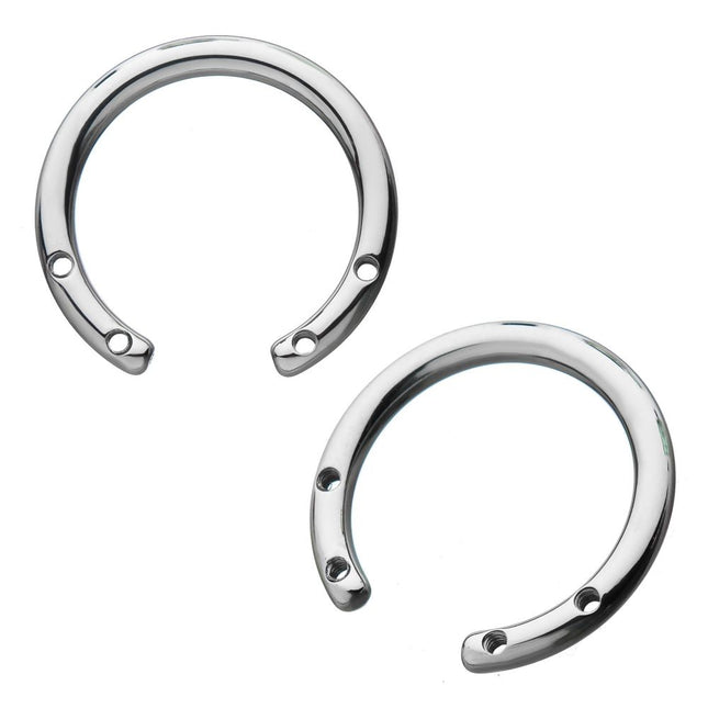 Invictus Titanium 4 Drilled Hole Front-set Circular Barbell